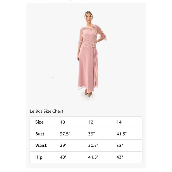 Le Bos Womens Formal Embroidered Lace Bodice Draped Skirt Maxi Dress Size 10 - Picture 3 of 16